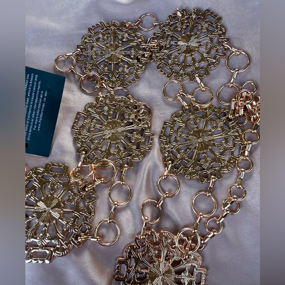 Windsor Gold Medallion Chain Belt – Statement Waist Accessory